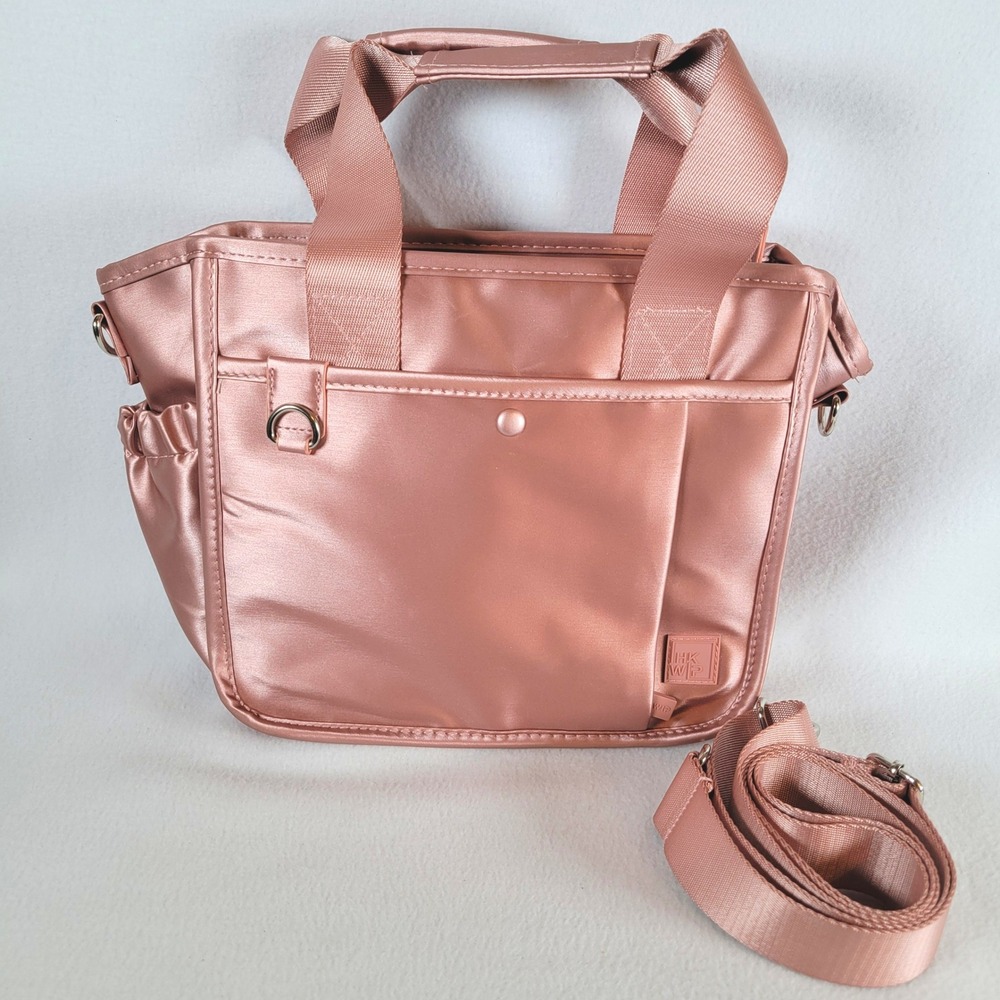 IHKWIP Womens The Must Have Mini Tote Travel Medium Handbag Metallic Pink Girlie